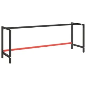 Estructura banco de trabajo metal negro y rojo mate 220x57x79cm by , Table legs - Ref: Foro24-151458, Price: 109,78 €, Discou...