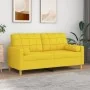 Sofá de 2 plazas con cojines tela amarillo claro 140 cm by , Sofas - Ref: Foro24-3200787, Price: 201,65 €, Discount: %