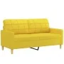 Sofá de 2 plazas con cojines tela amarillo claro 140 cm by , Sofas - Ref: Foro24-3200787, Price: 201,65 €, Discount: %