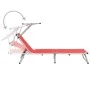 Tumbona plegable con techo aluminio y textileno roja de , Tumbonas - Ref: Foro24-44334, Precio: 83,96 €, Descuento: %