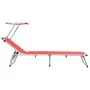 Tumbona plegable con techo aluminio y textileno roja de , Tumbonas - Ref: Foro24-44334, Precio: 83,96 €, Descuento: %