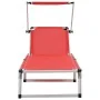 Tumbona plegable con techo aluminio y textileno roja de , Tumbonas - Ref: Foro24-44334, Precio: 83,96 €, Descuento: %