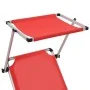 Tumbona plegable con techo aluminio y textileno roja de , Tumbonas - Ref: Foro24-44334, Precio: 83,96 €, Descuento: %