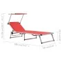 Tumbona plegable con techo aluminio y textileno roja de , Tumbonas - Ref: Foro24-44334, Precio: 83,96 €, Descuento: %