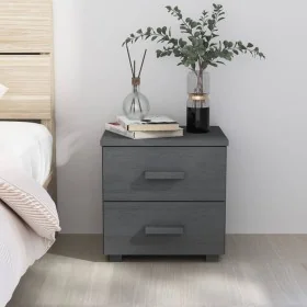 Mesita de noche HAMAR pino macizo gris oscuro 40x35x44,5 cm de , Mesitas de noche - Ref: Foro24-340406, Precio: 47,75 €, Desc...