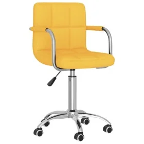 Silla de comedor giratoria de tela amarilla mostaza de , Sillas de comedor - Ref: Foro24-3087976, Precio: 100,43 €, Descuento: %