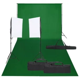 Kit de estudio fotográfico con set de luces y fondo de , Flashes e iluminaciones de estudio - Ref: Foro24-3094748, Precio: 17...
