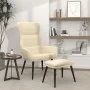 Sillón de relax con reposapiés de tela color crema de , Sillones - Ref: Foro24-3097431, Precio: 120,32 €, Descuento: %