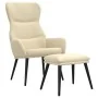 Sillón de relax con reposapiés de tela color crema de , Sillones - Ref: Foro24-3097431, Precio: 120,32 €, Descuento: %