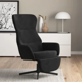 Sillón de relax con reposapiés terciopelo negro de , Sillones - Ref: Foro24-3097501, Precio: 120,78 €, Descuento: %