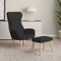 Sillón de relax con taburete tela negro de , Sillones - Ref: Foro24-3097756, Precio: 143,23 €, Descuento: %