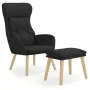Sillón de relax con taburete tela negro de , Sillones - Ref: Foro24-3097756, Precio: 143,23 €, Descuento: %