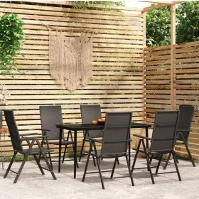 Juego de comedor para jardín 7 piezas negro de , Conjuntos de jardín - Ref: Foro24-3099110, Precio: 513,92 €, Descuento: %