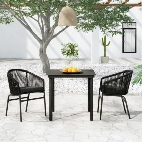 Juego de comedor para jardín 3 piezas negro de , Conjuntos de jardín - Ref: Foro24-3099221, Precio: 283,20 €, Descuento: %
