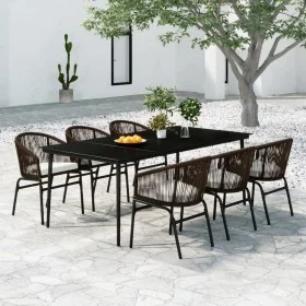 Juego de comedor de jardín 7 piezas marrón by , Garden sets - Ref: Foro24-3099249, Price: 843,13 €, Discount: %
