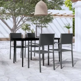 Juego de comedor para jardín 5 piezas negro by , Garden sets - Ref: Foro24-3099277, Price: 322,82 €, Discount: %
