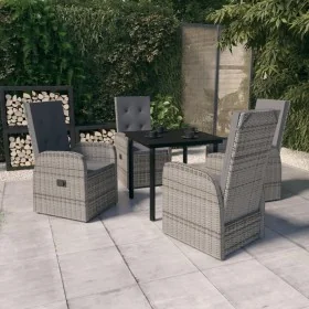 Juego de comedor de jardín 5 piezas con cojines gris de , Conjuntos de jardín - Ref: Foro24-3099474, Precio: 705,30 €, Descue...