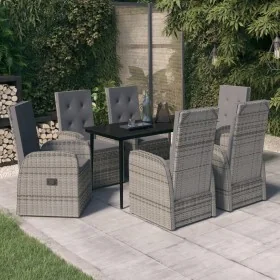 Juego de comedor de jardín 7 piezas con cojines gris de , Conjuntos de jardín - Ref: Foro24-3099488, Precio: 1,00 €, Descuent...