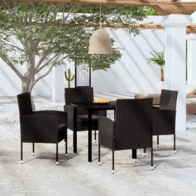 Juego de comedor para jardín 5 piezas negro de , Conjuntos de jardín - Ref: Foro24-3099614, Precio: 310,99 €, Descuento: %