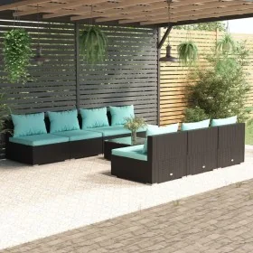 Set de sofás de jardín 8 piezas y cojines ratán sintético negro von , Gartensets - Ref: Foro24-3101465, Preis: 843,71 €, Raba...