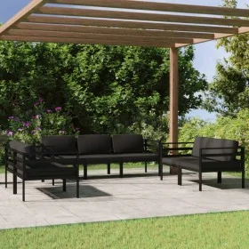 Set muebles de jardín 7 pzas y cojines aluminio gris antracita von , Gartensets - Ref: Foro24-3107796, Preis: 1,00 €, Rabatt: %