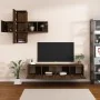 Set de muebles de TV 7 pzas madera contrachapada marrón roble de , Muebles TV - Ref: Foro24-3114509, Precio: 191,33 €, Descue...