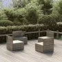 Sofás centrales de jardín 4 uds ratán PE gris 57x57x56 cm de , Conjuntos de jardín - Ref: Foro24-3157503, Precio: 343,31 €, D...