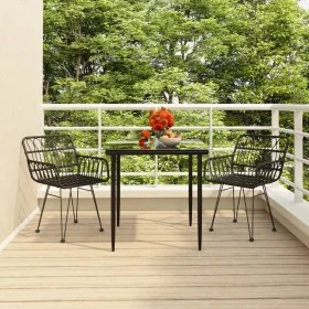 Juego de comedor de jardín 3 piezas ratán sintético negro de , Conjuntos de jardín - Ref: Foro24-3157852, Precio: 212,21 €, D...