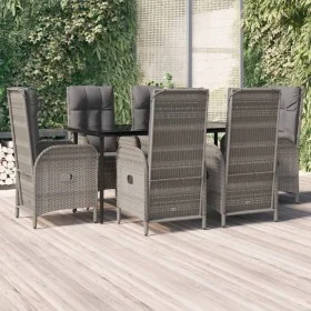 Set comedor jardín 7 pzas y cojines ratán sintético negro gris de , Conjuntos de jardín - Ref: Foro24-3185182, Precio: 1,00 €...
