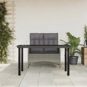Juego de comedor jardín 2 pzas con cojines ratán sintético gris de , Conjuntos de jardín - Ref: Foro24-3203505, Precio: 283,4...