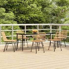 Juego de comedor de jardín 7 piezas ratán sintético de , Conjuntos de jardín - Ref: Foro24-3157878, Precio: 698,06 €, Descuen...