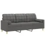 Sofá de 3 plazas con cojines tela gris oscuro 180 cm de , Sofás - Ref: Foro24-3200791, Precio: 318,30 €, Descuento: -5%%