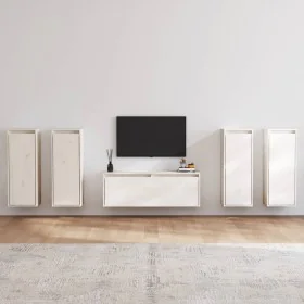 Muebles para TV 5 piezas madera maciza de pino blanco by , TV Furniture - Ref: Foro24-3100215, Price: 240,25 €, Discount: %
