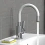 EISL Grifo monomando de lavabo FLEXO blanco cromado de , Grifos - Ref: Foro24-446452, Precio: 85,10 €, Descuento: %