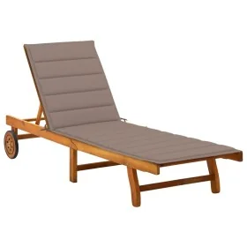 Tumbona de jardín con cojín madera maciza de