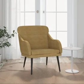 Comprar Sillón de terciopelo marrón 63x76x80 cm