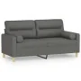 Sofá de 2 plazas con cojines tela gris oscuro 140 cm de , Sofás - Ref: Foro24-3200822, Precio: 224,52 €, Descuento: %