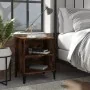 Mesitas de noche 2 uds patas de metal roble ahumado 40x30x50 cm de , Mesitas de noche - Ref: Foro24-813105, Precio: 43,16 €, ...