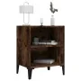 Mesitas de noche 2 uds patas de metal roble ahumado 40x30x50 cm de , Mesitas de noche - Ref: Foro24-813105, Precio: 43,16 €, ...