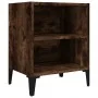 Mesitas de noche 2 uds patas de metal roble ahumado 40x30x50 cm de , Mesitas de noche - Ref: Foro24-813105, Precio: 43,16 €, ...