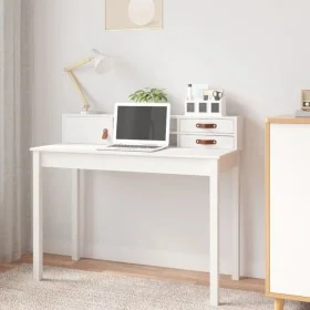 Escritorio de madera maciza de pino blanco 110x50x93 cm by , Desks - Ref: Foro24-823530, Price: 105,80 €, Discount: %