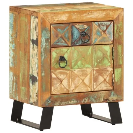Mesita de noche de madera maciza reciclada 40x30x50 cm | Foru.es | Tu tienda online para hogar, jardín y más Foro24.es