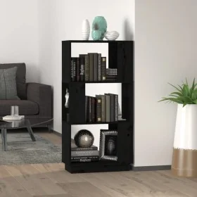 Estantería/divisor de espacios madera pino negro 51x25x101 cm de , Librerías y estanterías - Ref: Foro24-814038, Precio: 49,0...