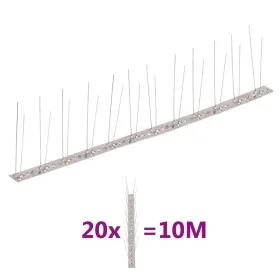 Set de 20 hileras pinchos contra pájaros y palomas 2 filas 10 m de , Repelentes para animales - Ref: Foro24-149130, Precio: 3...