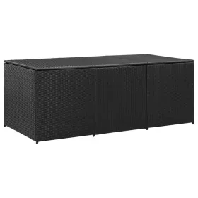 Caja de almacenaje de jardín ratán sintético negro 180x90x70 cm de , Cajas de almacenaje para exteriores - Ref: Foro24-46477,...