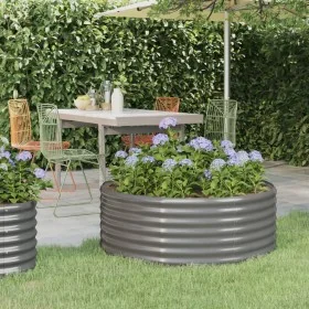 Jardinera arriate acero recubrimiento polvo gris 100x100x36 cm von , Töpfe und Pflanzgefäße - Ref: Foro24-318984, Preis: 37,3...