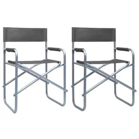 Sillas de director 2 unidades acero gris de , Sillas de jardín - Ref: Foro24-47920, Precio: 103,49 €, Descuento: %