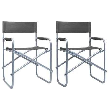 Sillas de director 2 unidades acero gris de , Sillas de jardín - Ref: Foro24-47920, Precio: 103,49 €, Descuento: %