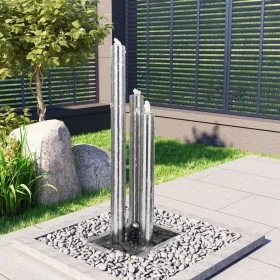 Fuente de jardín de acero inoxidable plateado 48x34x123 cm by , Fountains and waterfalls - Ref: Foro24-48091, Price: 368,30 €...