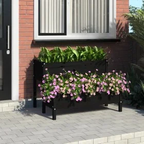 Comprar Jardinera de madera de pino maciza negra